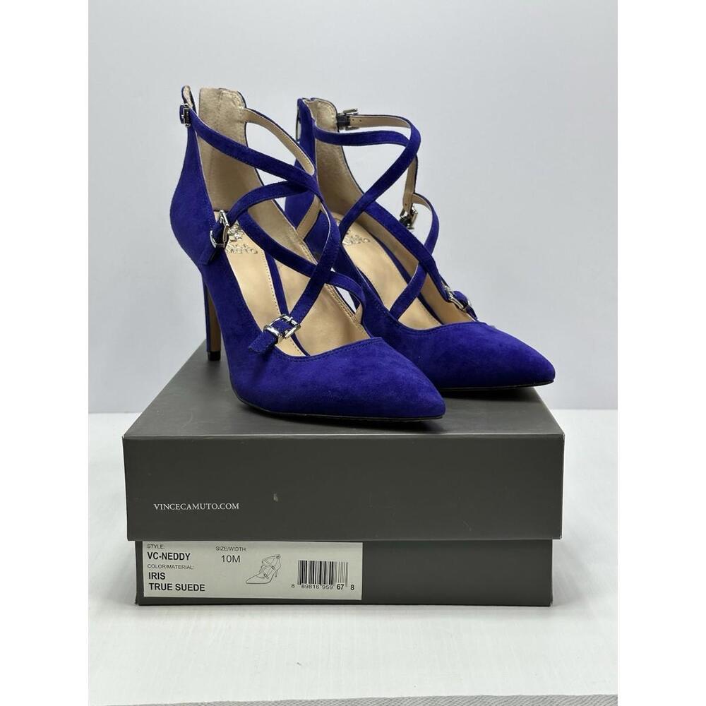 Vince Camuto VC Neddy Iris Suede Leather Straps Heels Pumps Size 10M New